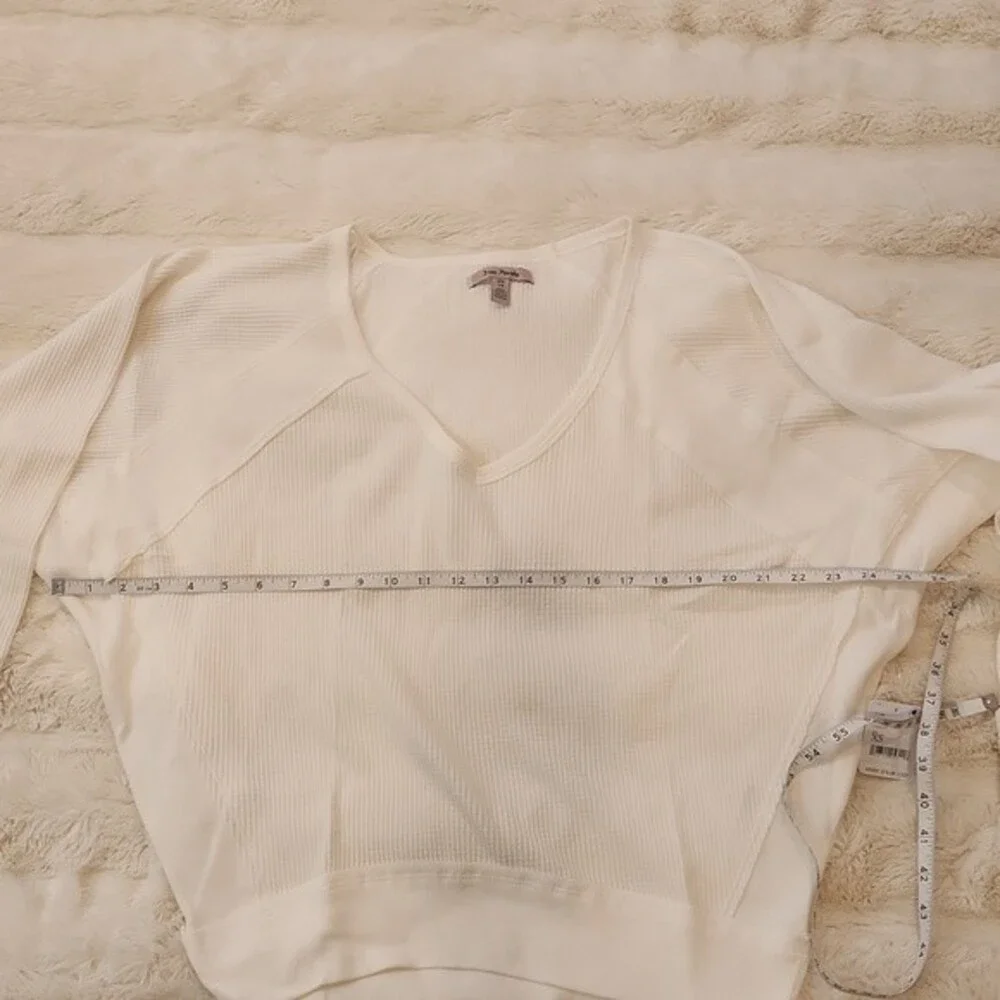 Free People Santa Clara Thermal Shirt Top Long Sleeve White size XS new w… - Picture 15 of 16